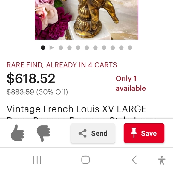 Twin Cherub vintage lamp - Picture 11 of 12